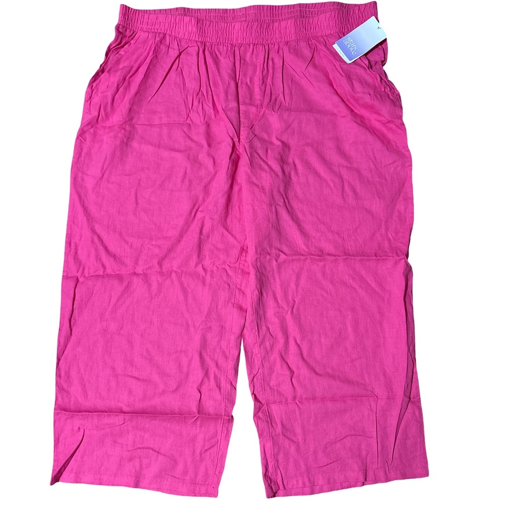 Stars Above Pink Linen Wide Leg Pants